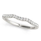 U-Prong Curved Half Eternity Ring in Gold & Platinum