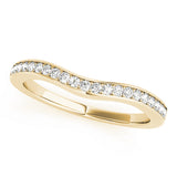 Prong in Channel Curved Half Eternity Ring in Gold & Platinum