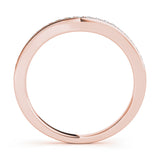 Prong in Channel Curved Half Eternity Ring in Gold & Platinum