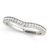 Prong in Channel Curved Half Eternity Ring in Gold & Platinum