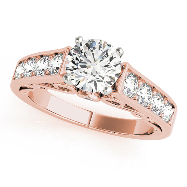 Splendid Prong-Set Round Diamond Engagement Ring — 9K/18K Gold & Platinum