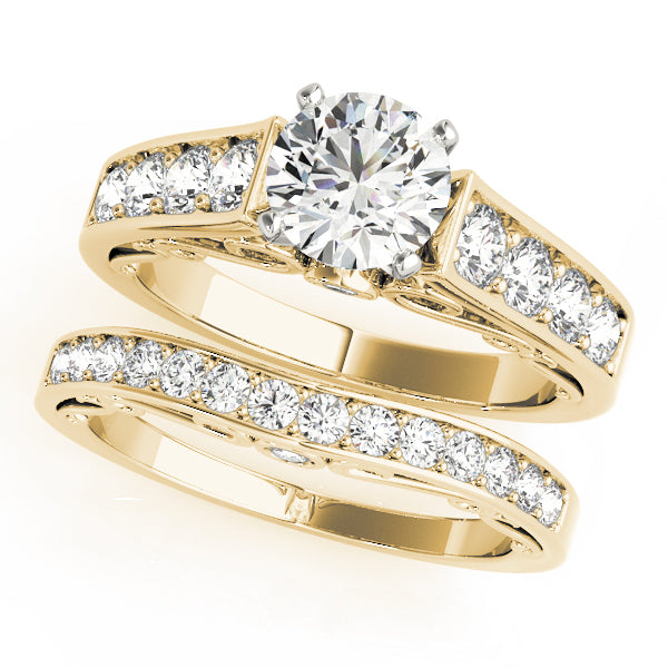 Splendid Prong-Set Round Diamond Engagement Ring — 9K/18K Gold & Platinum
