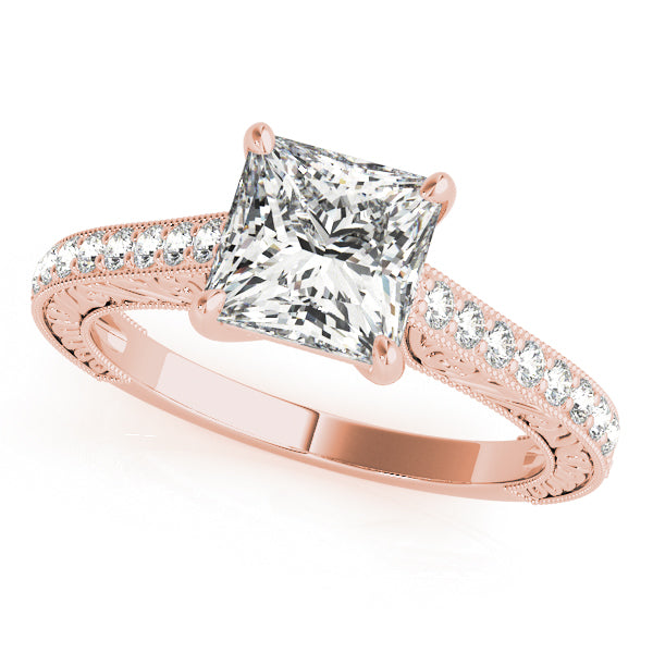 Enchanted Trellis Princess Diamond Engagement Ring — 9K/18K Gold & Platinum