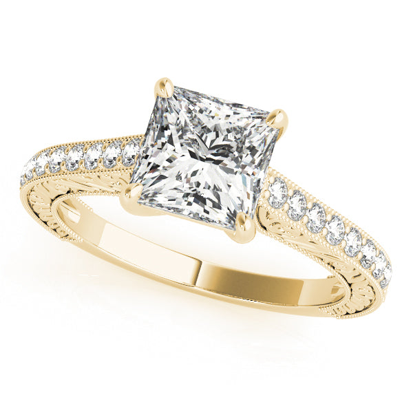 Enchanted Trellis Princess Diamond Engagement Ring — 9K/18K Gold & Platinum