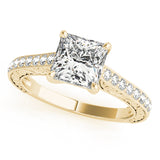 Enchanted Trellis Princess Diamond Engagement Ring — 9K/18K Gold & Platinum
