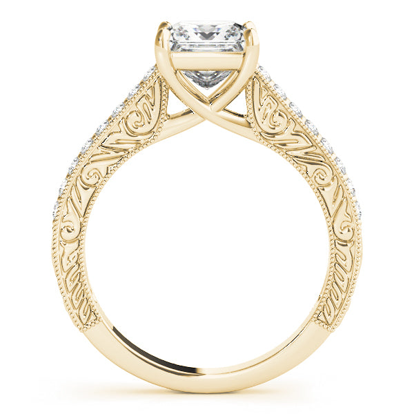 Enchanted Trellis Princess Diamond Engagement Ring — 9K/18K Gold & Platinum