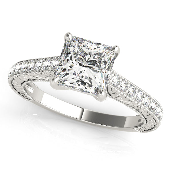 Enchanted Trellis Princess Diamond Engagement Ring — 9K/18K Gold & Platinum