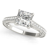 Enchanted Trellis Princess Diamond Engagement Ring — 9K/18K Gold & Platinum