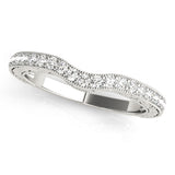 Vintage-Inspired Milgrain Curved Half Eternity Ring in Gold & Platinum