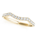 Curved Split Prong Half Eternity Ring in Gold & Platinum