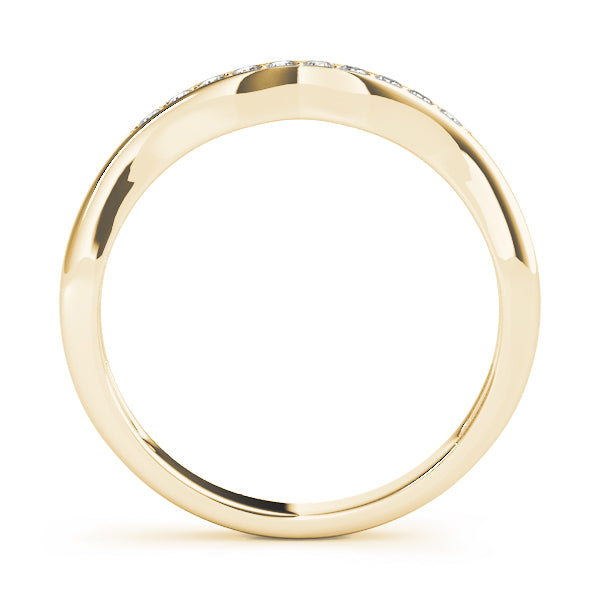 Curved Bands Half Eternity Ring in Gold & Platinum