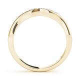 Curved Bands Half Eternity Ring in Gold & Platinum