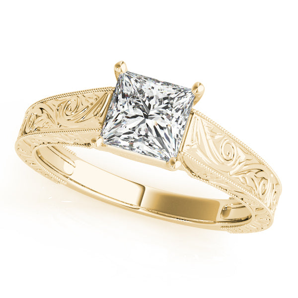 Lab-Grown Princess Cut Diamond D-VVS  Solitaire Engagement Ring.