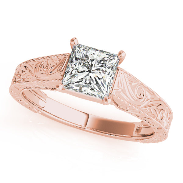 Lab-Grown Princess Cut Diamond D-VVS  Solitaire Engagement Ring.