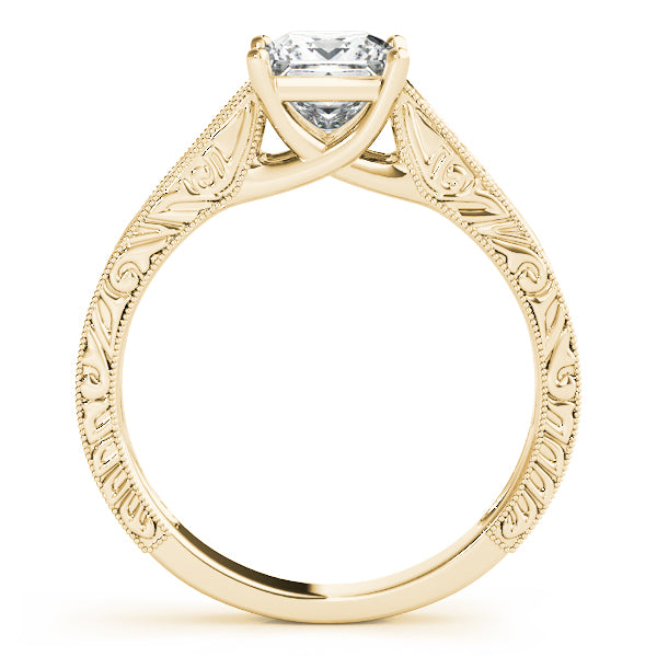 Lab-Grown Princess Cut Diamond D-VVS  Solitaire Engagement Ring.