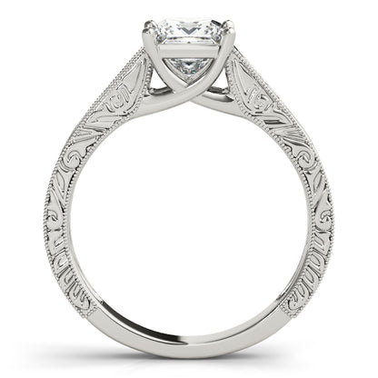 Lab-Grown Princess Cut Diamond D-VVS  Solitaire Engagement Ring.