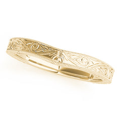 Vintage-Inspired Curved Wedding Gold Band