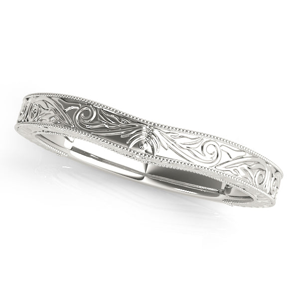 Vintage-Inspired Curved Wedding Gold Band