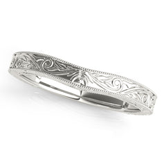 Vintage-Inspired Curved Wedding Gold Band