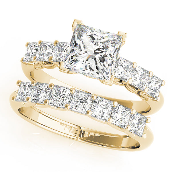 Classic Prong-Set Princess Diamond Engagement Ring — 9K/18K Gold & Platinum