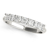 7-Stone Princess Cut Half Eternity Ring in Gold & Platinum