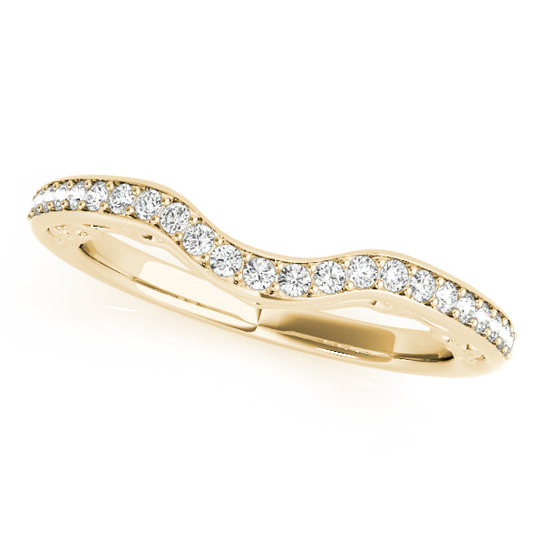 Prong in Channel Curved Half Eternity Ring in Gold & Platinum
