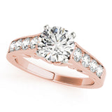 Vintage-Inspired Prong-Set Round Diamond Engagement Ring — 9K/18K Gold & Platinum