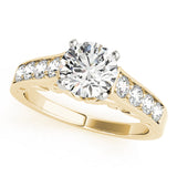 Vintage-Inspired Prong-Set Round Diamond Engagement Ring — 9K/18K Gold & Platinum