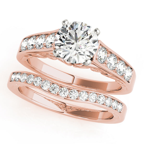 Vintage-Inspired Prong-Set Round Diamond Engagement Ring — 9K/18K Gold & Platinum