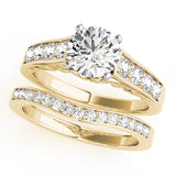 Vintage-Inspired Prong-Set Round Diamond Engagement Ring — 9K/18K Gold & Platinum