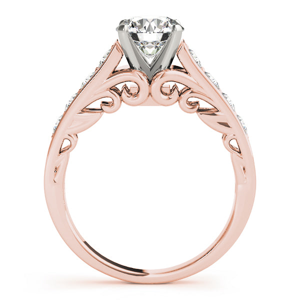 Vintage-Inspired Prong-Set Round Diamond Engagement Ring — 9K/18K Gold & Platinum