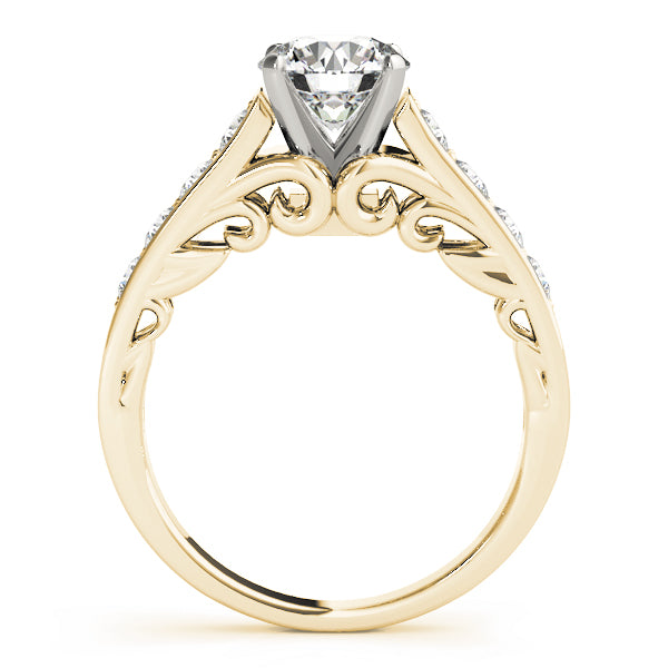 Vintage-Inspired Prong-Set Round Diamond Engagement Ring — 9K/18K Gold & Platinum