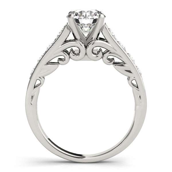 Vintage-Inspired Prong-Set Round Diamond Engagement Ring — 9K/18K Gold & Platinum