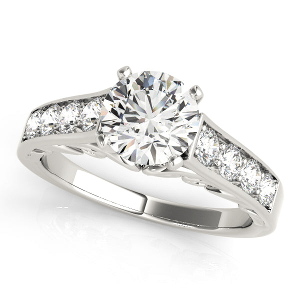 Vintage-Inspired Prong-Set Round Diamond Engagement Ring — 9K/18K Gold & Platinum