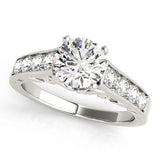 Vintage-Inspired Prong-Set Round Diamond Engagement Ring — 9K/18K Gold & Platinum