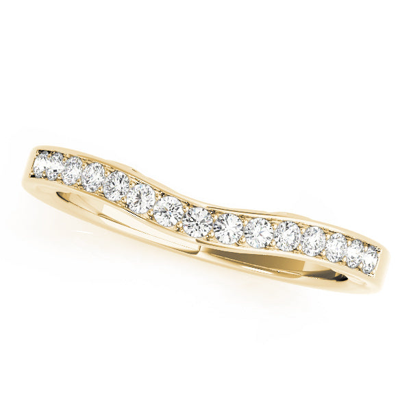 Prong in Channel Curved Half Eternity Ring in Gold & Platinum