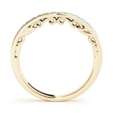 Prong in Channel Curved Half Eternity Ring in Gold & Platinum