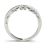Prong in Channel Curved Half Eternity Ring in Gold & Platinum