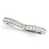Prong in Channel Curved Half Eternity Ring in Gold & Platinum