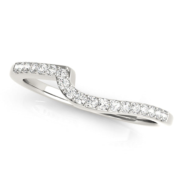 Curved Diamond Half Eternity Ring in Gold & Platinum