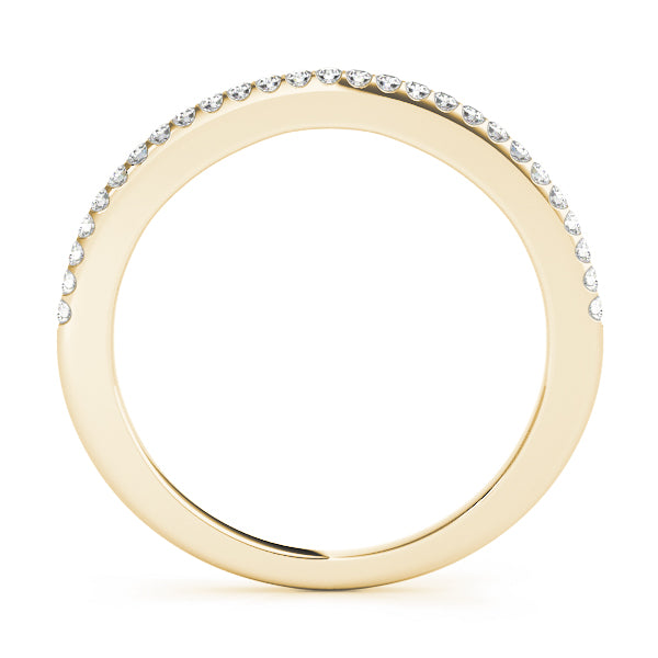 Shared Prong Half Eternity Ring in Gold & Platinum
