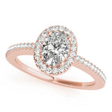 Eternal Halo Oval Diamond Engagement Ring — 9K/18K Gold & Platinum