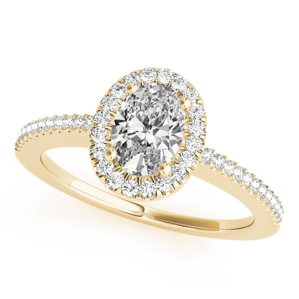 Eternal Halo Oval Diamond Engagement Ring — 9K/18K Gold & Platinum