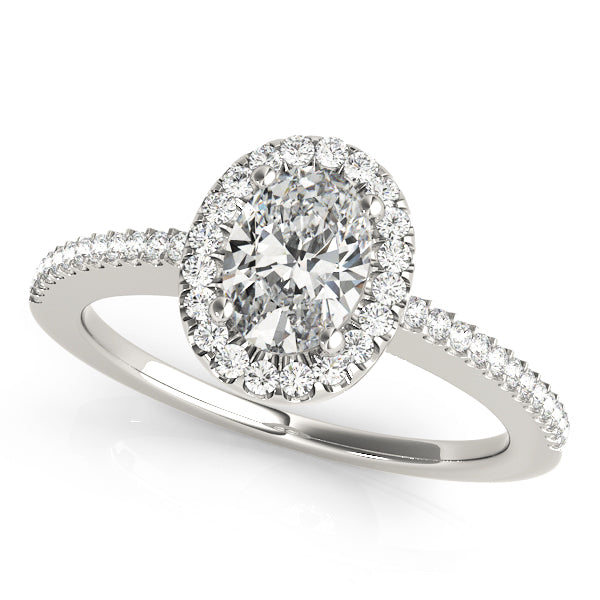 Eternal Halo Oval Diamond Engagement Ring — 9K/18K Gold & Platinum