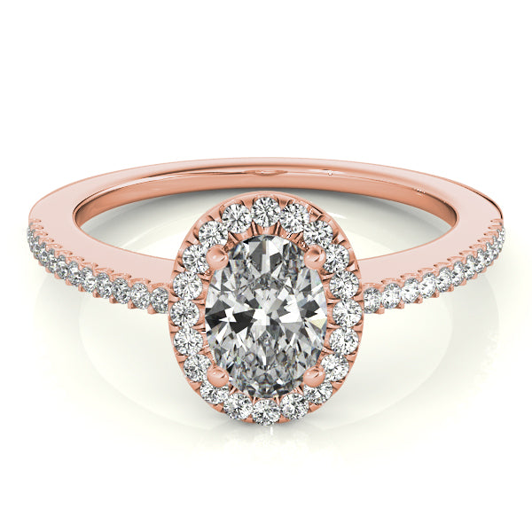 Eternal Halo Oval Diamond Engagement Ring — 9K/18K Gold & Platinum