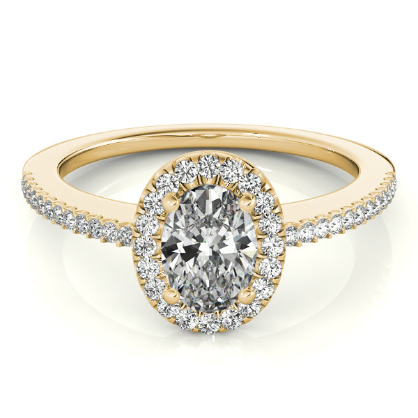 Eternal Halo Oval Diamond Engagement Ring — 9K/18K Gold & Platinum