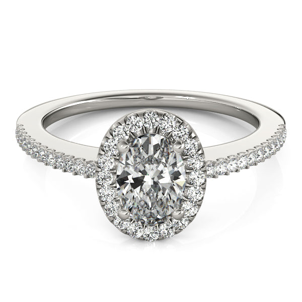 Eternal Halo Oval Diamond Engagement Ring — 9K/18K Gold & Platinum