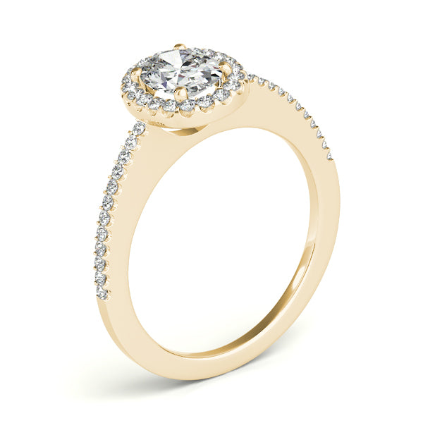 Eternal Halo Oval Diamond Engagement Ring — 9K/18K Gold & Platinum