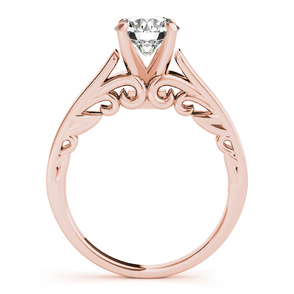 Vintage-Inspired New Bridal Round Diamond Engagement Ring — 9K/18K Gold & Platinum