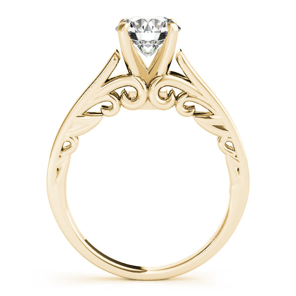 Vintage-Inspired New Bridal Round Diamond Engagement Ring — 9K/18K Gold & Platinum